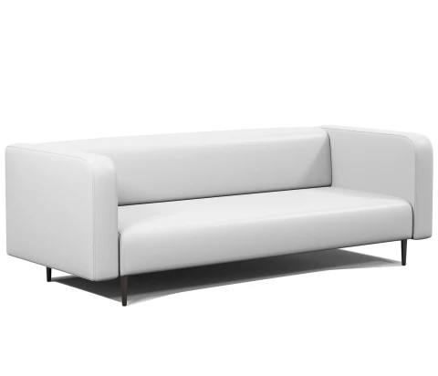 Диван офисный 3-х местный Акцент экокожа белый